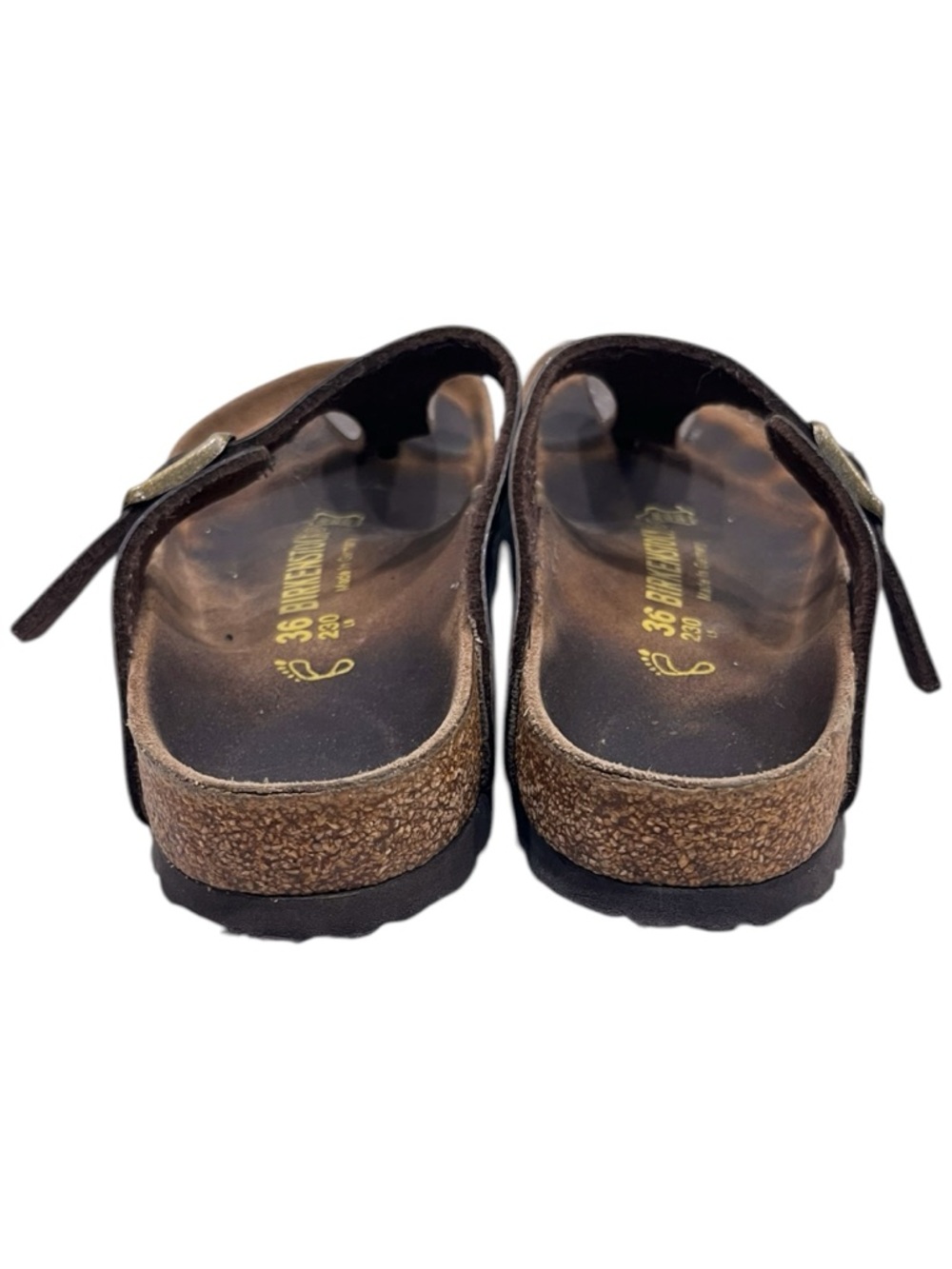 Birkenstock Gizeh Brown Leather Toe-Post Sandals with Buckle 36 - Picture 5 of 8
